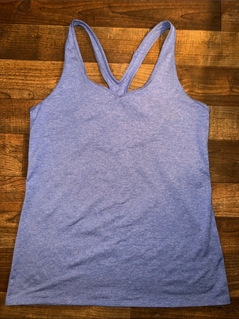 Patagonia Heather Periwinkle Cross-Back Tank Top Large